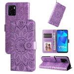 Custodia per telefono in pelle di girasole goffrata, For vivo S12 Pro / V23 Pro, For vivo S12 / V23 5G, For vivo Y15s 2021 / Y15a / Y10 4G, For vivo Y20