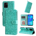 Custodia per telefono in pelle di girasole goffrata, For vivo S12 Pro / V23 Pro, For vivo S12 / V23 5G, For vivo Y15s 2021 / Y15a / Y10 4G, For vivo Y20