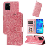 Custodia per telefono in pelle di girasole goffrata, For vivo S12 Pro / V23 Pro, For vivo S12 / V23 5G, For vivo Y15s 2021 / Y15a / Y10 4G, For vivo Y20