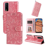 Custodia per telefono in pelle di girasole goffrata, For vivo S12 Pro / V23 Pro, For vivo S12 / V23 5G, For vivo Y15s 2021 / Y15a / Y10 4G, For vivo Y20
