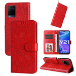 Custodia per telefono in pelle di girasole goffrata, For vivo Y21 2021 / Y21s / Y33s, For vivo Y55 5G / Y75 5G / T1 5G, For vivo Y76s / Y76 5G