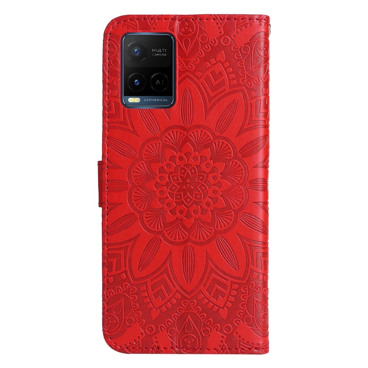 Custodia per telefono in pelle di girasole goffrata, For vivo Y21 2021 / Y21s / Y33s, For vivo Y55 5G / Y75 5G / T1 5G, For vivo Y76s / Y76 5G