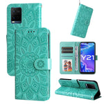 Custodia per telefono in pelle di girasole goffrata, For vivo Y21 2021 / Y21s / Y33s, For vivo Y55 5G / Y75 5G / T1 5G, For vivo Y76s / Y76 5G