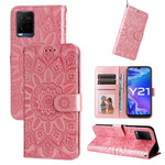 Custodia per telefono in pelle di girasole goffrata, For vivo Y21 2021 / Y21s / Y33s, For vivo Y55 5G / Y75 5G / T1 5G, For vivo Y76s / Y76 5G