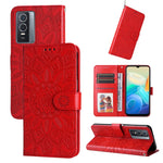 Custodia per telefono in pelle di girasole goffrata, For vivo Y21 2021 / Y21s / Y33s, For vivo Y55 5G / Y75 5G / T1 5G, For vivo Y76s / Y76 5G