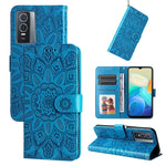 Custodia per telefono in pelle di girasole goffrata, For vivo Y21 2021 / Y21s / Y33s, For vivo Y55 5G / Y75 5G / T1 5G, For vivo Y76s / Y76 5G