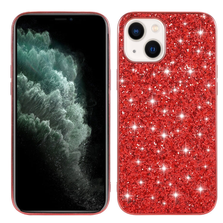 Custodia per telefono in TPU con polvere glitterata, For iPhone 14, For iPhone 14 Plus, For iPhone 14 Pro, For iPhone 14 Pro Max