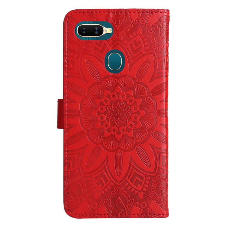 Custodia per telefono in pelle di girasole goffrata, For OPPO A7 / A5s, For OPPO A9 / A5 2020, For OPPO A15 / A16K / A16e, For OPPO A52 / A72 / A92