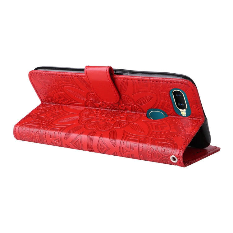Custodia per telefono in pelle di girasole goffrata, For OPPO A7 / A5s, For OPPO A9 / A5 2020, For OPPO A15 / A16K / A16e, For OPPO A52 / A72 / A92
