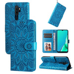 Custodia per telefono in pelle di girasole goffrata, For OPPO A7 / A5s, For OPPO A9 / A5 2020, For OPPO A15 / A16K / A16e, For OPPO A52 / A72 / A92
