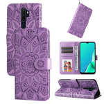 Custodia per telefono in pelle di girasole goffrata, For OPPO A7 / A5s, For OPPO A9 / A5 2020, For OPPO A15 / A16K / A16e, For OPPO A52 / A72 / A92