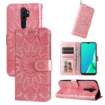 Custodia per telefono in pelle di girasole goffrata, For OPPO A7 / A5s, For OPPO A9 / A5 2020, For OPPO A15 / A16K / A16e, For OPPO A52 / A72 / A92