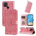 Custodia per telefono in pelle di girasole goffrata, For OPPO A7 / A5s, For OPPO A9 / A5 2020, For OPPO A15 / A16K / A16e, For OPPO A52 / A72 / A92