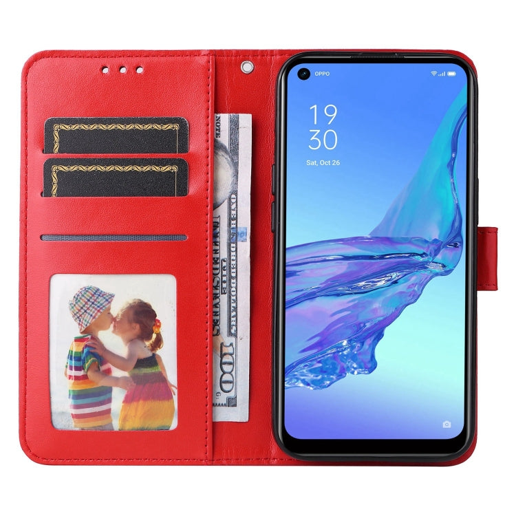 Custodia per telefono in pelle di girasole goffrata, For OPPO A53 / A53s / A33 / A32, For OPPO A54 4G / A16 / A16s / A55 4G, For OPPO A57 5G / Realme V23, For OPPO A74 4G / F19 4G / A95 4G