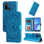 Custodia per telefono in pelle di girasole goffrata, For OPPO A53 / A53s / A33 / A32, For OPPO A54 4G / A16 / A16s / A55 4G, For OPPO A57 5G / Realme V23, For OPPO A74 4G / F19 4G / A95 4G