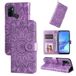 Custodia per telefono in pelle di girasole goffrata, For OPPO A53 / A53s / A33 / A32, For OPPO A54 4G / A16 / A16s / A55 4G, For OPPO A57 5G / Realme V23, For OPPO A74 4G / F19 4G / A95 4G