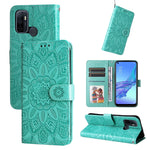 Custodia per telefono in pelle di girasole goffrata, For OPPO A53 / A53s / A33 / A32, For OPPO A54 4G / A16 / A16s / A55 4G, For OPPO A57 5G / Realme V23, For OPPO A74 4G / F19 4G / A95 4G