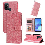 Custodia per telefono in pelle di girasole goffrata, For OPPO A53 / A53s / A33 / A32, For OPPO A54 4G / A16 / A16s / A55 4G, For OPPO A57 5G / Realme V23, For OPPO A74 4G / F19 4G / A95 4G