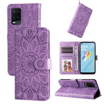 Custodia per telefono in pelle di girasole goffrata, For OPPO A53 / A53s / A33 / A32, For OPPO A54 4G / A16 / A16s / A55 4G, For OPPO A57 5G / Realme V23, For OPPO A74 4G / F19 4G / A95 4G