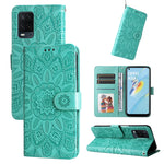 Custodia per telefono in pelle di girasole goffrata, For OPPO A53 / A53s / A33 / A32, For OPPO A54 4G / A16 / A16s / A55 4G, For OPPO A57 5G / Realme V23, For OPPO A74 4G / F19 4G / A95 4G