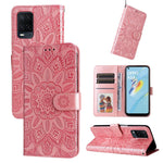Custodia per telefono in pelle di girasole goffrata, For OPPO A53 / A53s / A33 / A32, For OPPO A54 4G / A16 / A16s / A55 4G, For OPPO A57 5G / Realme V23, For OPPO A74 4G / F19 4G / A95 4G