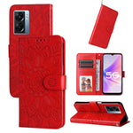 Custodia per telefono in pelle di girasole goffrata, For OPPO A53 / A53s / A33 / A32, For OPPO A54 4G / A16 / A16s / A55 4G, For OPPO A57 5G / Realme V23, For OPPO A74 4G / F19 4G / A95 4G