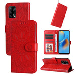Custodia per telefono in pelle di girasole goffrata, For OPPO A53 / A53s / A33 / A32, For OPPO A54 4G / A16 / A16s / A55 4G, For OPPO A57 5G / Realme V23, For OPPO A74 4G / F19 4G / A95 4G