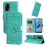 Custodia per telefono in pelle di girasole goffrata, For OPPO A53 / A53s / A33 / A32, For OPPO A54 4G / A16 / A16s / A55 4G, For OPPO A57 5G / Realme V23, For OPPO A74 4G / F19 4G / A95 4G