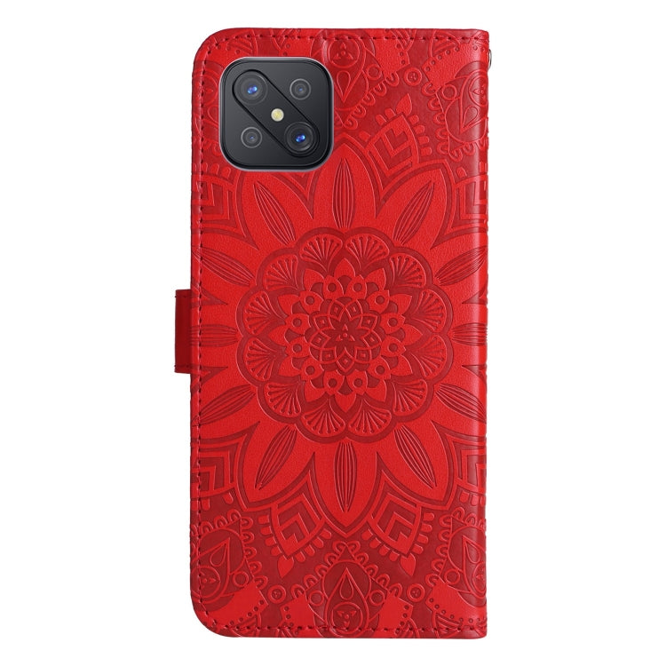 Custodia per telefono in pelle di girasole goffrata, For OPPO A92s / Reno4 Z / A53 5G, For OPPO A74 5G / A54 5G, For OPPO A94 4G / F19 Pro / Reno5 F, For OPPO A94 5G / A95 5G / F19 Pro+