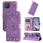 Custodia per telefono in pelle di girasole goffrata, For OPPO A92s / Reno4 Z / A53 5G, For OPPO A74 5G / A54 5G, For OPPO A94 4G / F19 Pro / Reno5 F, For OPPO A94 5G / A95 5G / F19 Pro+