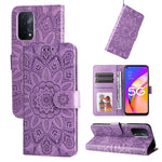 Custodia per telefono in pelle di girasole goffrata, For OPPO A92s / Reno4 Z / A53 5G, For OPPO A74 5G / A54 5G, For OPPO A94 4G / F19 Pro / Reno5 F, For OPPO A94 5G / A95 5G / F19 Pro+