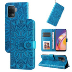 Custodia per telefono in pelle di girasole goffrata, For OPPO A92s / Reno4 Z / A53 5G, For OPPO A74 5G / A54 5G, For OPPO A94 4G / F19 Pro / Reno5 F, For OPPO A94 5G / A95 5G / F19 Pro+