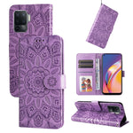 Custodia per telefono in pelle di girasole goffrata, For OPPO A92s / Reno4 Z / A53 5G, For OPPO A74 5G / A54 5G, For OPPO A94 4G / F19 Pro / Reno5 F, For OPPO A94 5G / A95 5G / F19 Pro+
