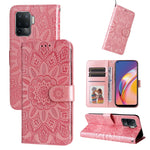 Custodia per telefono in pelle di girasole goffrata, For OPPO A92s / Reno4 Z / A53 5G, For OPPO A74 5G / A54 5G, For OPPO A94 4G / F19 Pro / Reno5 F, For OPPO A94 5G / A95 5G / F19 Pro+