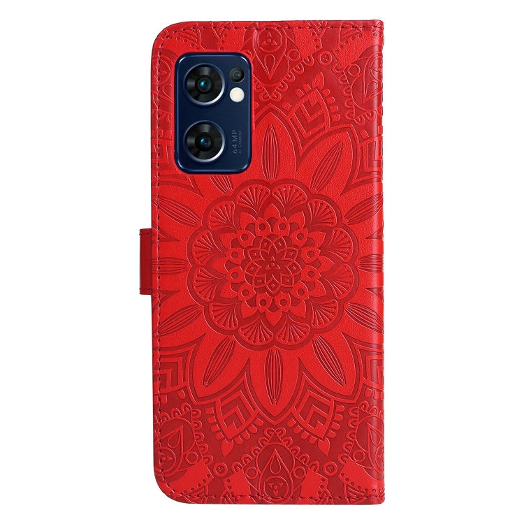 Custodia per telefono in pelle di girasole goffrata, For OPPO Find X5 Lite / Reno7 5G Global, For OPPO Find X5, For OPPO Find X5 Pro, For OPPO Realme 8 4G / 8 Pro