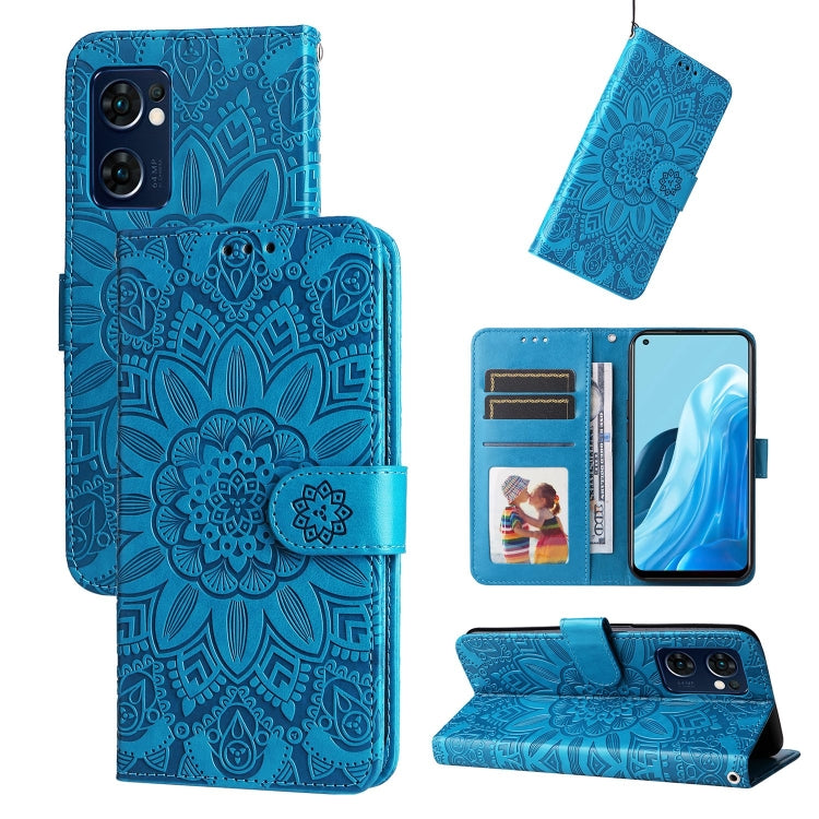 Custodia per telefono in pelle di girasole goffrata, For OPPO Find X5 Lite / Reno7 5G Global, For OPPO Find X5, For OPPO Find X5 Pro, For OPPO Realme 8 4G / 8 Pro