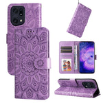 Custodia per telefono in pelle di girasole goffrata, For OPPO Find X5 Lite / Reno7 5G Global, For OPPO Find X5, For OPPO Find X5 Pro, For OPPO Realme 8 4G / 8 Pro