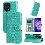 Custodia per telefono in pelle di girasole goffrata, For OPPO Find X5 Lite / Reno7 5G Global, For OPPO Find X5, For OPPO Find X5 Pro, For OPPO Realme 8 4G / 8 Pro