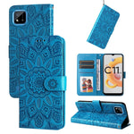 Custodia per telefono in pelle di girasole goffrata, For OPPO Realme 8i / Narzo 50 4G, For OPPO Realme 9 Pro / 9 5G, For OPPO Realme C11 2021 / C20, For OPPO Realme C15 / C12 / C25