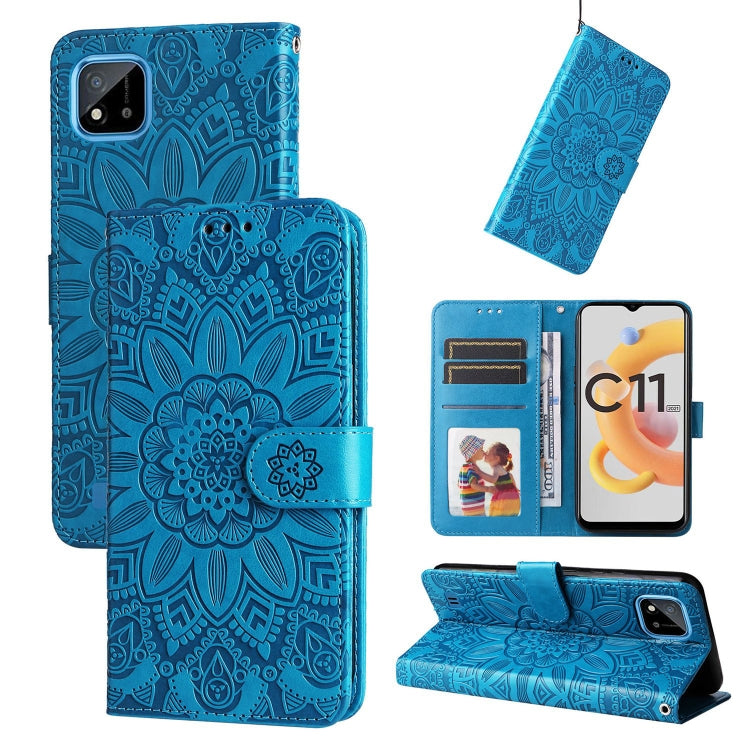 Custodia per telefono in pelle di girasole goffrata, For OPPO Realme 8i / Narzo 50 4G, For OPPO Realme 9 Pro / 9 5G, For OPPO Realme C11 2021 / C20, For OPPO Realme C15 / C12 / C25