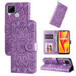 Custodia per telefono in pelle di girasole goffrata, For OPPO Realme 8i / Narzo 50 4G, For OPPO Realme 9 Pro / 9 5G, For OPPO Realme C11 2021 / C20, For OPPO Realme C15 / C12 / C25