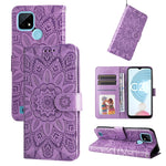 Custodia per telefono in pelle di girasole goffrata, For OPPO Realme C21 / C21Y, For OPPO Realme C31, For OPPO Realme C35 4G / Narzo 50A Prime, For OPPO Realme GT Neo2
