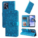 Custodia per telefono in pelle di girasole goffrata, For OPPO Realme C21 / C21Y, For OPPO Realme C31, For OPPO Realme C35 4G / Narzo 50A Prime, For OPPO Realme GT Neo2