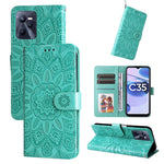 Custodia per telefono in pelle di girasole goffrata, For OPPO Realme C21 / C21Y, For OPPO Realme C31, For OPPO Realme C35 4G / Narzo 50A Prime, For OPPO Realme GT Neo2