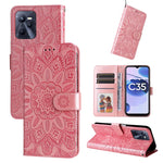 Custodia per telefono in pelle di girasole goffrata, For OPPO Realme C21 / C21Y, For OPPO Realme C31, For OPPO Realme C35 4G / Narzo 50A Prime, For OPPO Realme GT Neo2
