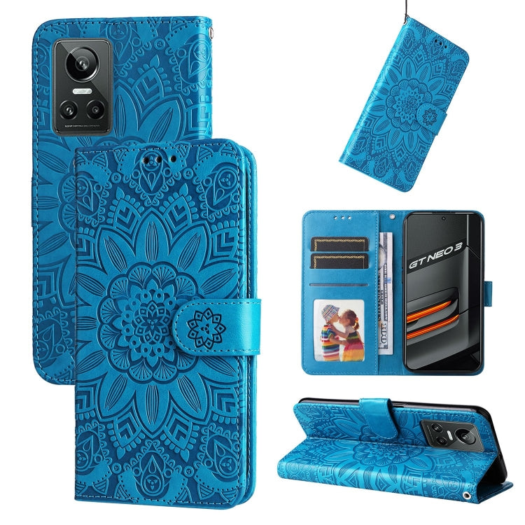 Custodia per telefono in pelle di girasole goffrata, For OPPO Realme GT Neo3, For OPPO Realme 9i / A36 4G / A76 4G, For OPPO Reno7 4G / F21 Pro, For OPPO Reno7 Pro 5G