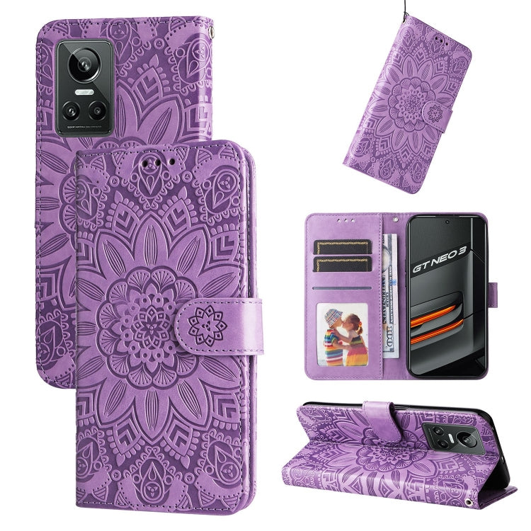 Custodia per telefono in pelle di girasole goffrata, For OPPO Realme GT Neo3, For OPPO Realme 9i / A36 4G / A76 4G, For OPPO Reno7 4G / F21 Pro, For OPPO Reno7 Pro 5G