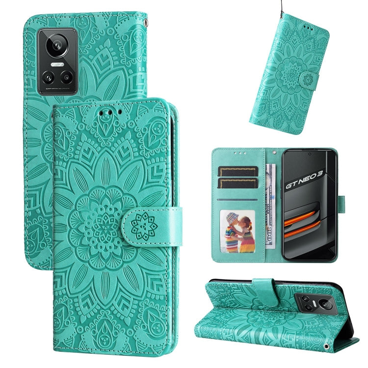 Custodia per telefono in pelle di girasole goffrata, For OPPO Realme GT Neo3, For OPPO Realme 9i / A36 4G / A76 4G, For OPPO Reno7 4G / F21 Pro, For OPPO Reno7 Pro 5G