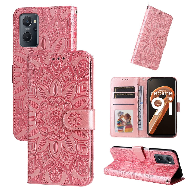 Custodia per telefono in pelle di girasole goffrata, For OPPO Realme GT Neo3, For OPPO Realme 9i / A36 4G / A76 4G, For OPPO Reno7 4G / F21 Pro, For OPPO Reno7 Pro 5G