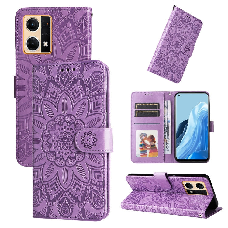 Custodia per telefono in pelle di girasole goffrata, For OPPO Realme GT Neo3, For OPPO Realme 9i / A36 4G / A76 4G, For OPPO Reno7 4G / F21 Pro, For OPPO Reno7 Pro 5G